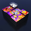 Vibrant Colorful Patterned Display Shelves With Artistic Modern Design