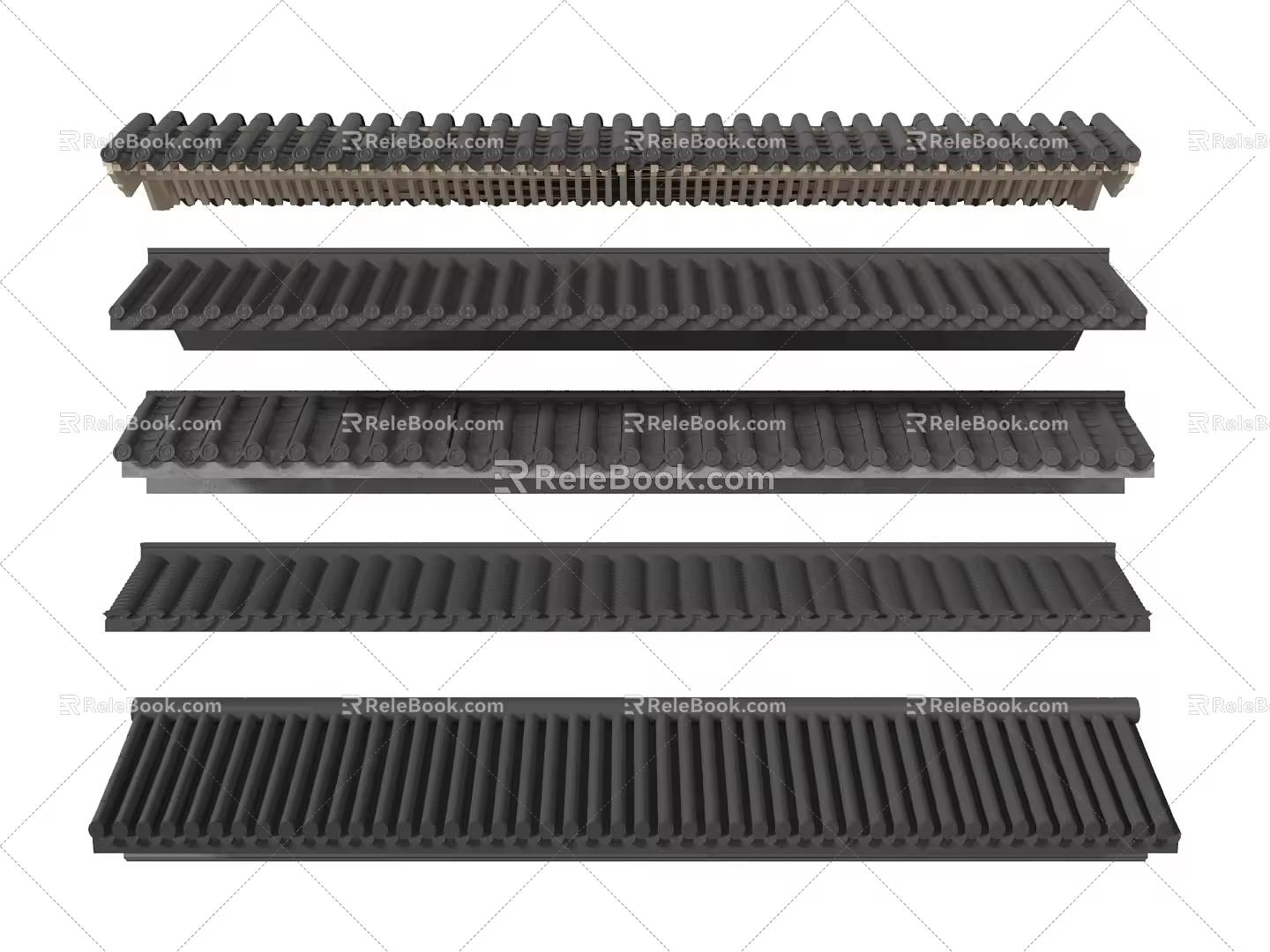 New Chinese Eaves Tile Eaves Combination 3d model