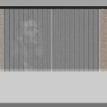 Black Curtain Hanging Decoration With Man's Black And White Portrait In Soft Light