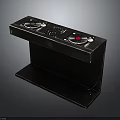 Black DJ Mixer Stand With Turntables Control Buttons And Stable Metal Base