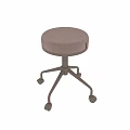Adjustable Office Chair With Upholstered Seat And Rolling Wheels On Metal Base