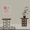Stylish Hollow Out Wooden Side Tables For Warm Neutral Tone Living Room Corner Decor