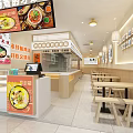 Yun Jiu Ye Pure Chicken Soup Vermicelli Restaurant Interior With Wooden Tables And Stools