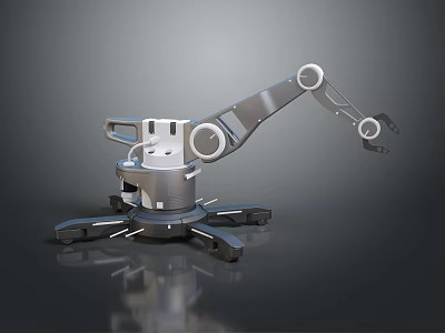Smart Robotic Arm with Articulated Joints Metal Structure and Stable Base for Industrial Precision Automation 3d model