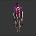 3D Fantasy Character Design With Biological Creature Elements And Purple Pink Slender Limbs