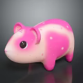 Cute Game Movie Character Pink White Gradient Guinea Pig With White Spots And Black Eyes