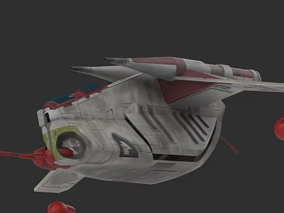 Advanced Sci Fi Weapon With Sleek Metallic Body And Red Accent Details 3d model