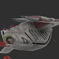 Advanced Sci Fi Weapon With Sleek Metallic Body And Red Accent Details