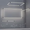 Modern Linear Chandelier Design With Hanging LED Lights And Architectural Lines