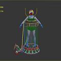 Transparent Cylindrical Device Enclosing Person With Black Mask And Metal Base