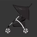 Elegant Purple Baby Stroller With Canopy And White Accent Wheels