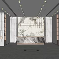 Modern Hall Sales Department Reception Desk 3d model