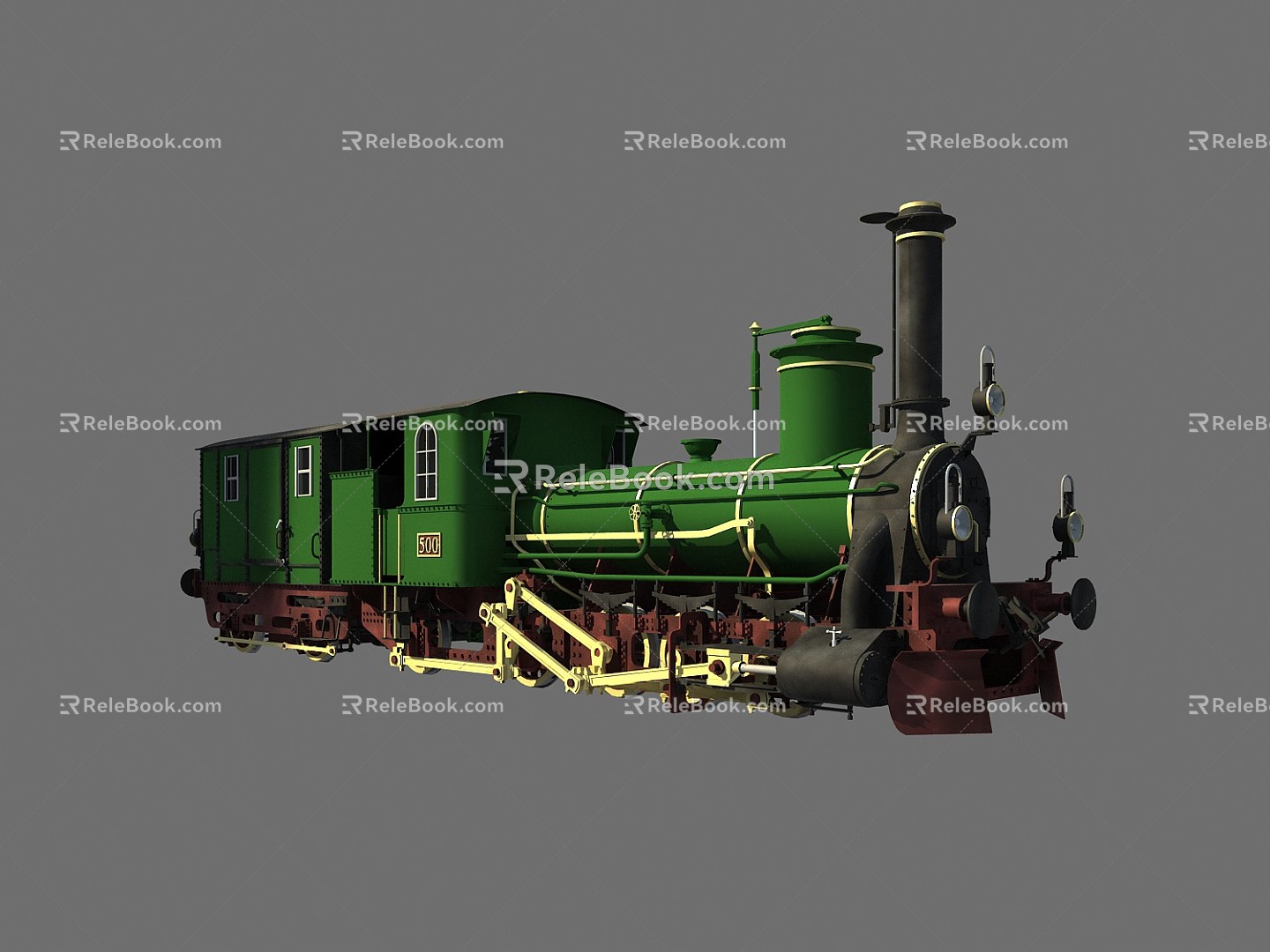 Modern train small train green leather train 3d model