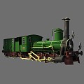 Modern train small train green leather train 3d model