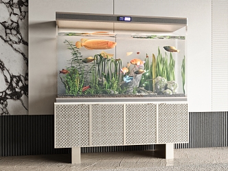 Modern fish tank 3d model