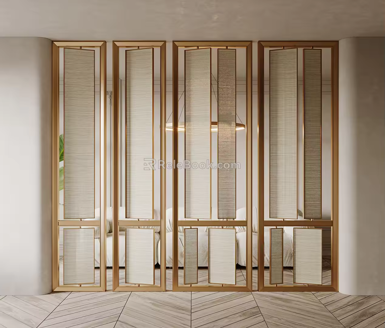 Light Luxury Partition Screen Modern Partition Modern Screen Light Luxury Partition Light Luxury Screen 3d model