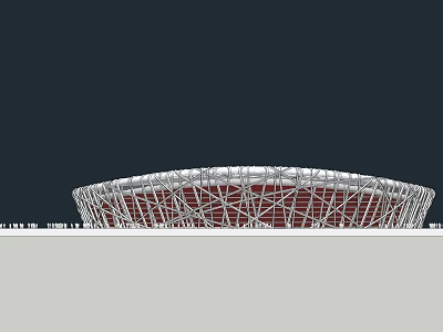 Iconic Bird's Nest National Stadium Exterior Design Featuring Steel Grid Structure 3d model