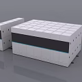 Modern Modular Laboratory Structure With White Panels And Black Stripe Design 3d model