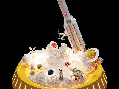 Rocket Launch Scene 3d model