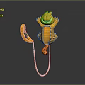 Yellow Garfield Shaped Cartoon Telephone With Handset And Coiled Cord Design
