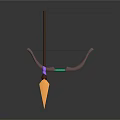 Decorative Brown Bow Design With Green Accents And Golden Arrow Purple Fletching
