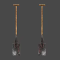 Hardware Tools Set Of Two Shovels With Wooden Handles And Metal Blades