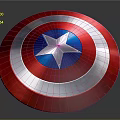 Captain America Shield With Red White Blue Circular Design And Silver Star