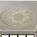 Modern Interior Ceiling Design with Circular Starry Effect and Recessed Small Lights