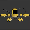 Yellow Industrial Robotic Equipment With Multi Legged Structure And Mechanical Arms