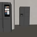 Modern Stainless Steel Refrigerators With Smart Screen Water Dispenser And Double Doors