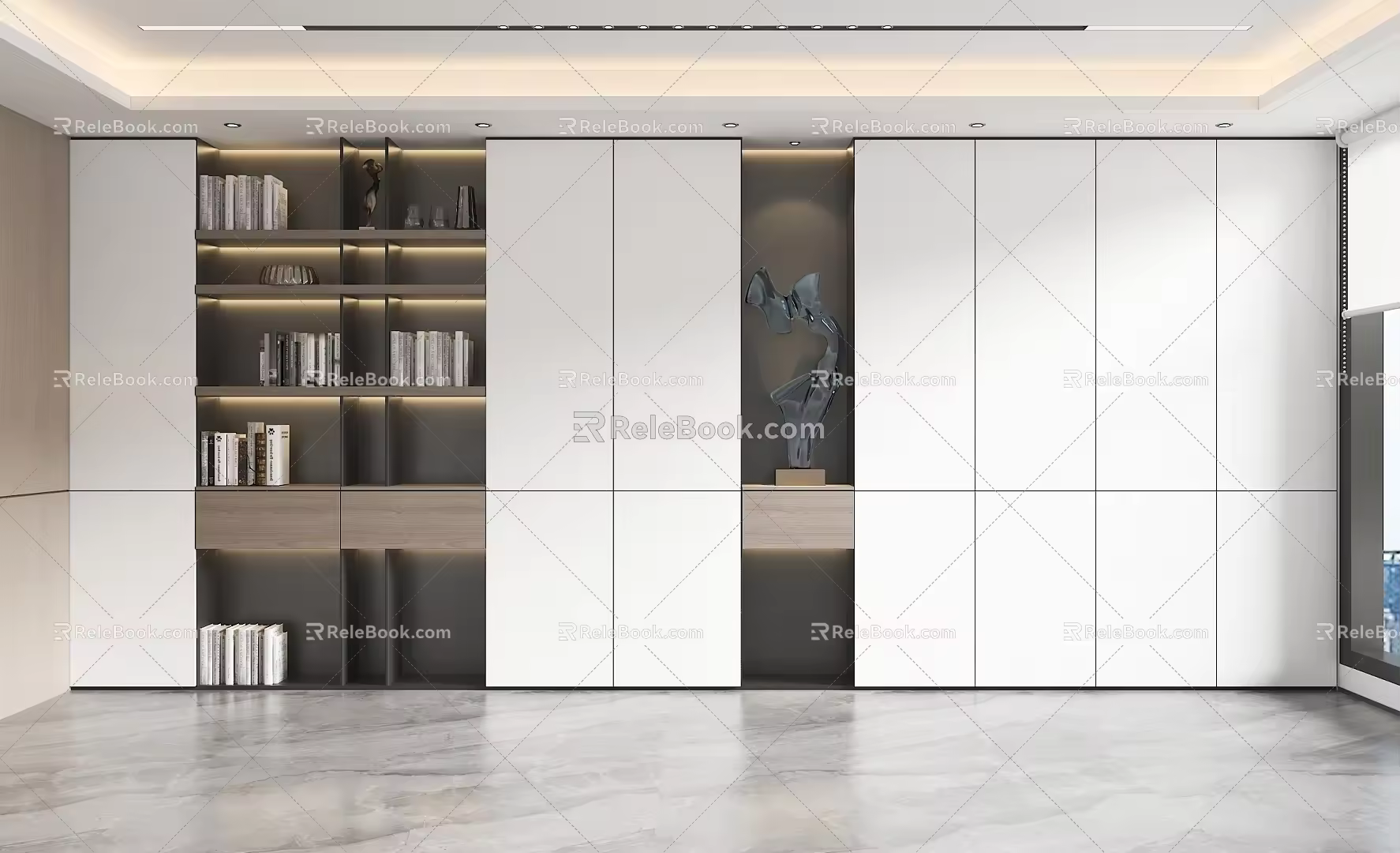 Modern bookcase 3d model