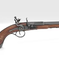 Antique Pistol Historical Weapon Featuring Wooden Grip And Intricate Metal Design