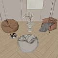 Lazy Recliner Leisure Lazy Chair 3d model