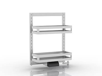 Practical White Wall Mounted Multi Tier Kitchen Shelf for Organizing Kitchenware 3d model