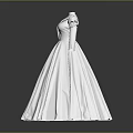 Elegant White Formal Gown With Long Sleeves Puffed Shoulders And Full Skirt