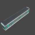 Green And White Train With Front Logo Red Green Lights And Windows