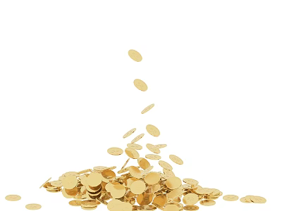 Sparkling Gold Coin Themed Jewelry Collections With Shiny Metallic Design Details 3d model