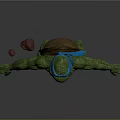 Detailed 3D Model of Ninja Turtle With Blue Headband And Orange Shell