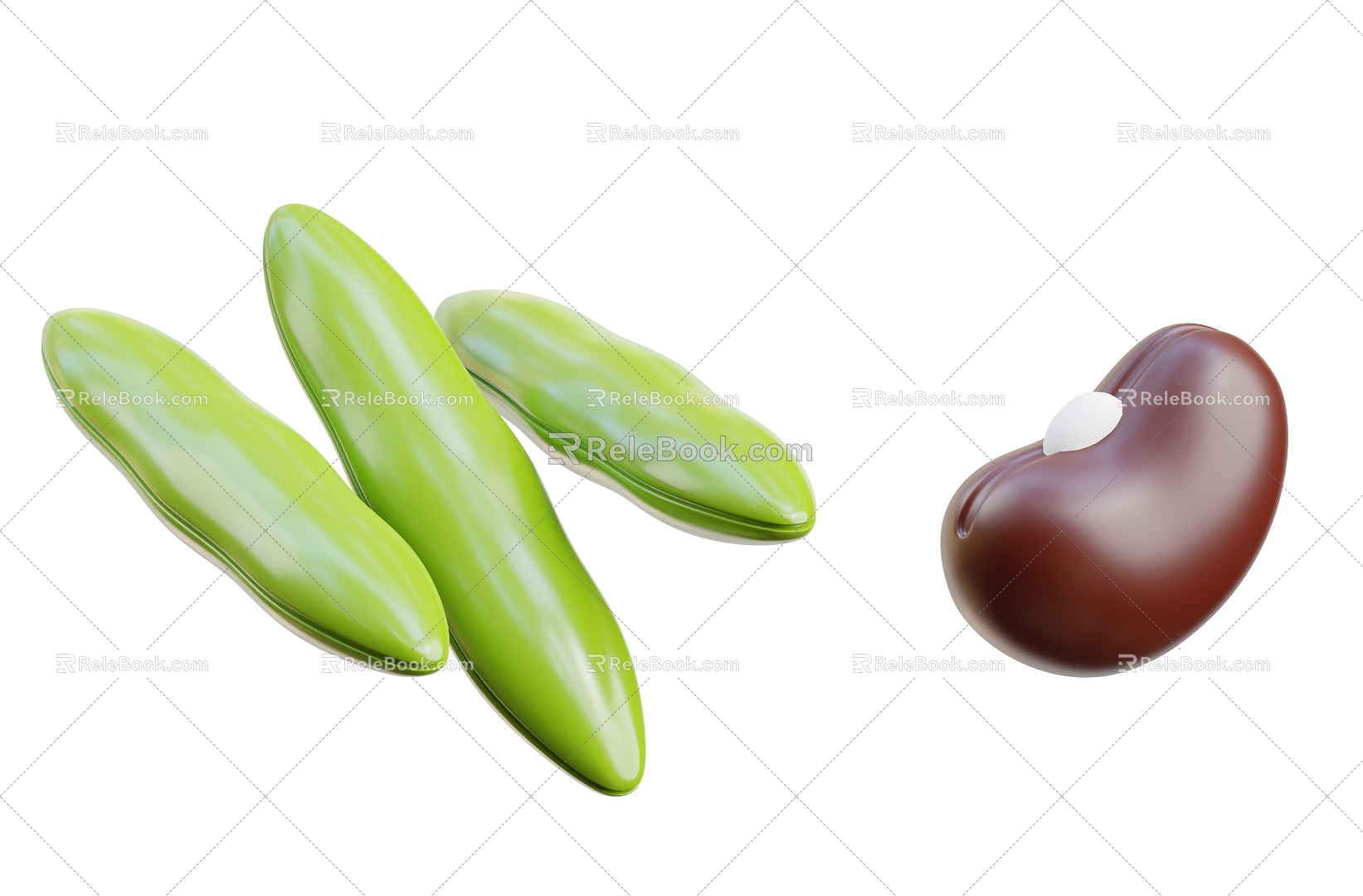 Modern Green Beans Cartoon Green Beans Beans Cartoon Vegetable Beans 3d model