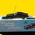 Vintage Electric Toy Remote Control Car 79 Dumont Phoenix on Blue Box with Yellow Background