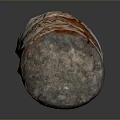 Wood Stone Cylindrical Decorative Piece With Natural Peeled Texture And Rustic Finish