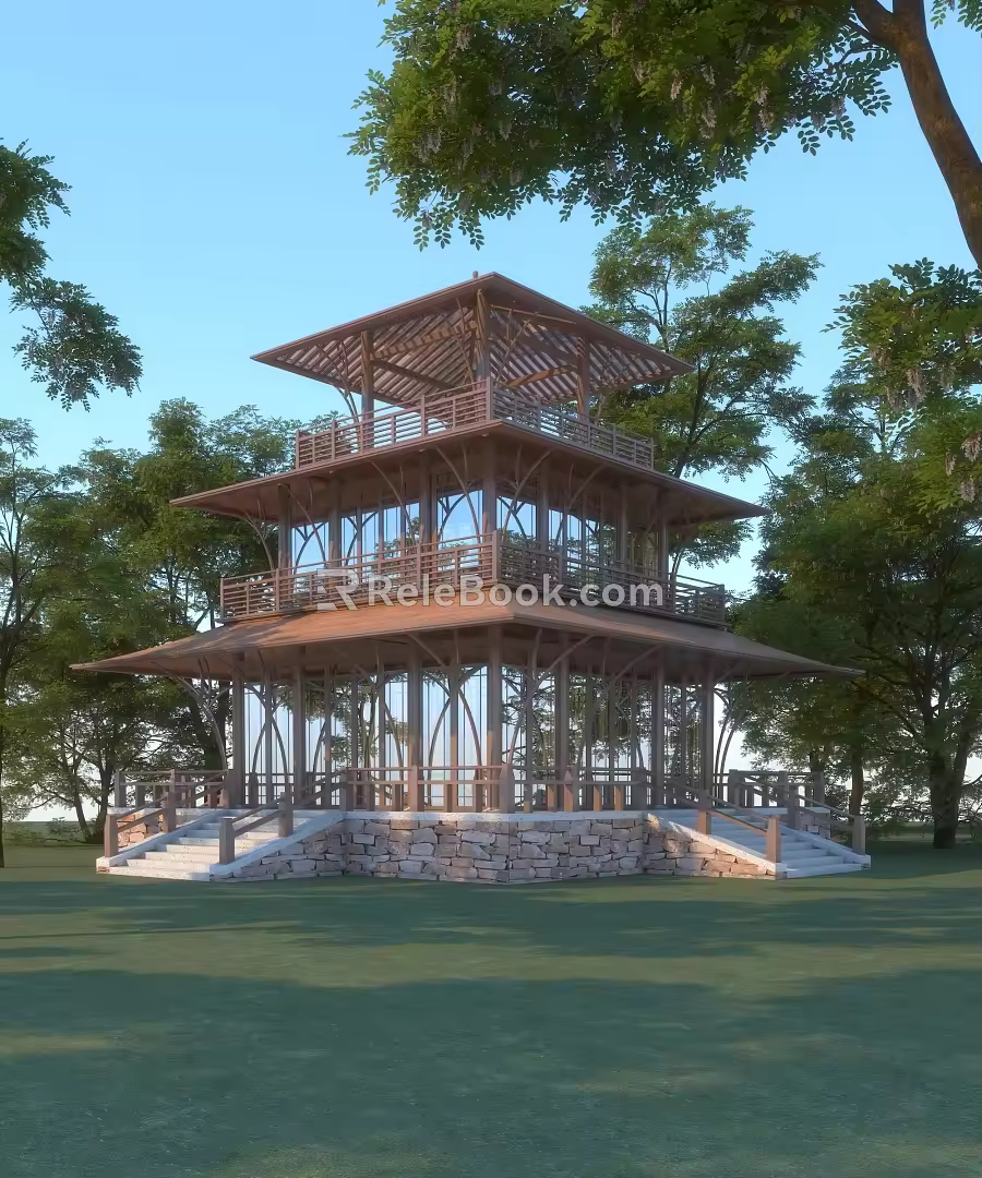 Modern Watchtower Overlook Tower 3d model