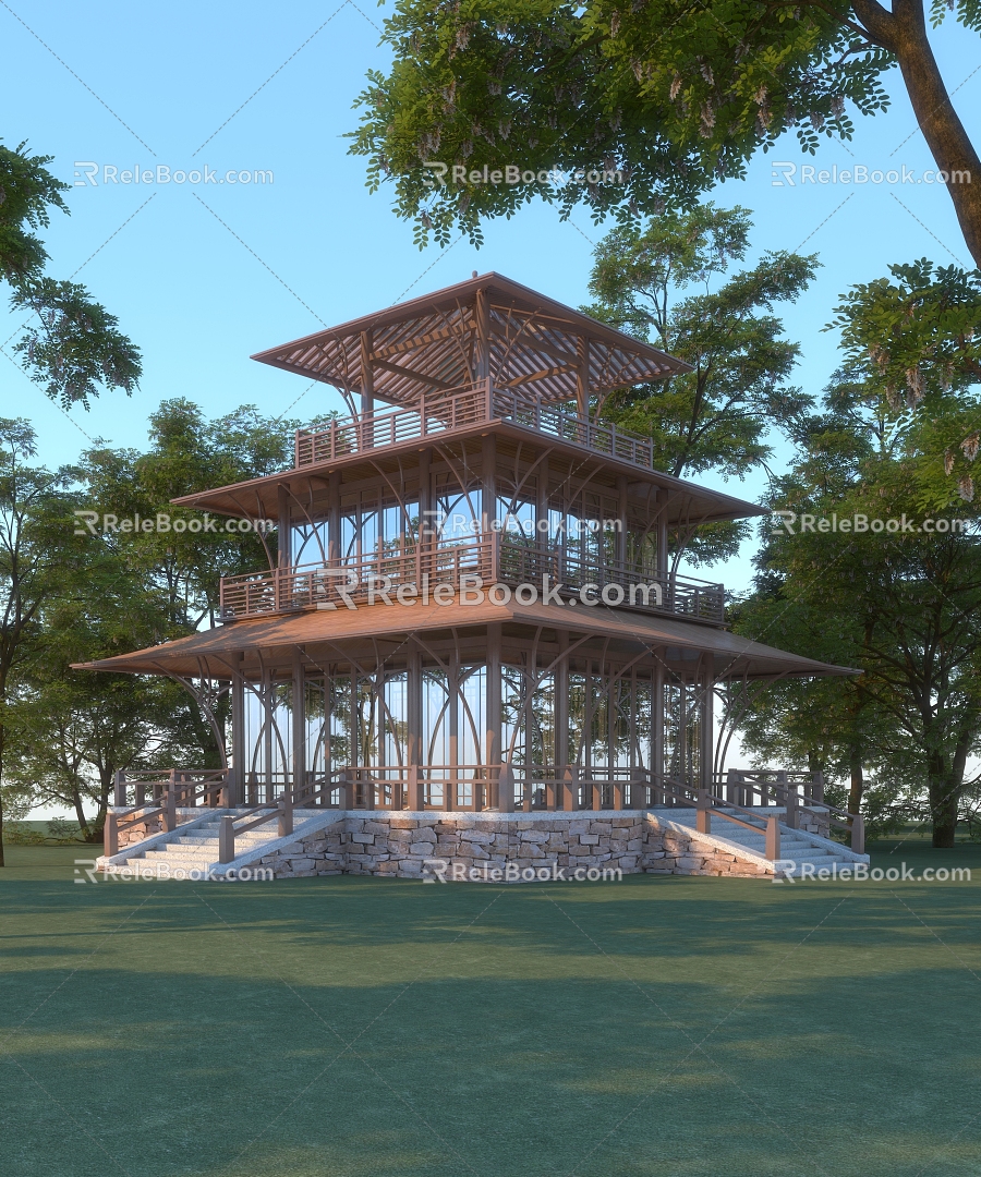 Modern Watchtower Overlook Tower 3d model