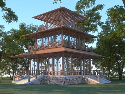 Modern Watchtower Overlook Tower 3d model