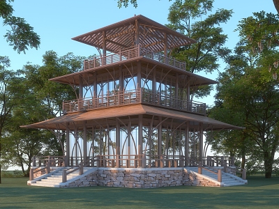 Modern Watchtower Overlook Tower 3d model