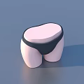 3D Rendered Smooth Buttock Model Wearing Black Underwear On Gray Background