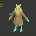 Game Movie Character Rat Wearing Silver Metallic Shiny Coat With White Fur Big Ears