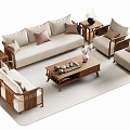 New Chinese Sofa Coffee Table 3d model