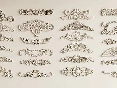 Ornamental Decorative Carvings With Various Intricate Patterns And Classic Design Styles 3d model
