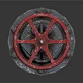 Industrial Gray Valve Equipment With Red Wheel And Metal Components